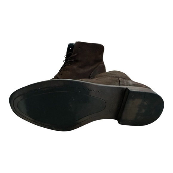 Mens Boots ZARA Black Tag Brown Nubuck Leather Lace up Boots Mens Shoes Size 7 - Picture 5 of 6